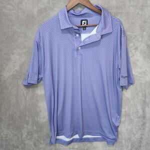 FootJoy Men's Purple Dotted Golf Polo Shirt Embroidered Sleeve Size XL